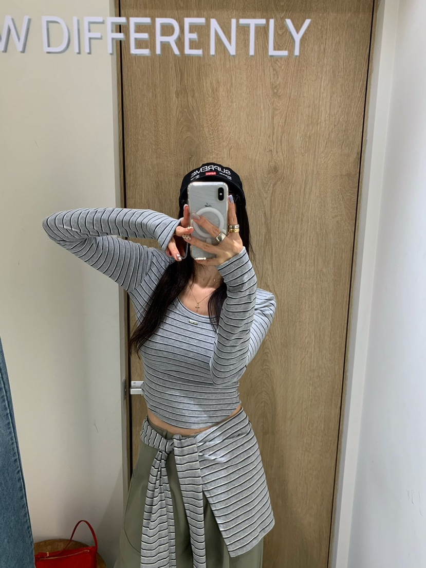 REVE CITE-L韓國代購女裝新品職業熱賣真品長袖T恤披肩REVE CITE-L長袖T恤圖色1