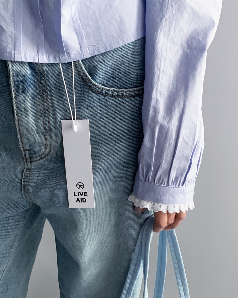 LIVE AID-P韓國代購女裝新品熱賣職業休閑時尚襯衫蕾絲衫LIVE AID-P襯衫/蕾絲衫