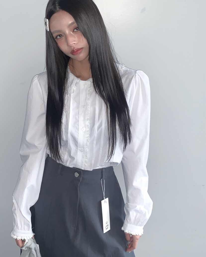 LIVE AID-P韓國代購女裝新品熱賣職業休閑時尚襯衫蕾絲衫LIVE AID-P襯衫/蕾絲衫