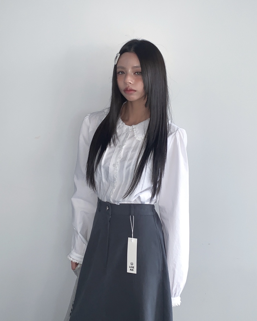 LIVE AID-P韓國代購女裝新品熱賣職業休閑時尚襯衫蕾絲衫LIVE AID-P襯衫/蕾絲衫