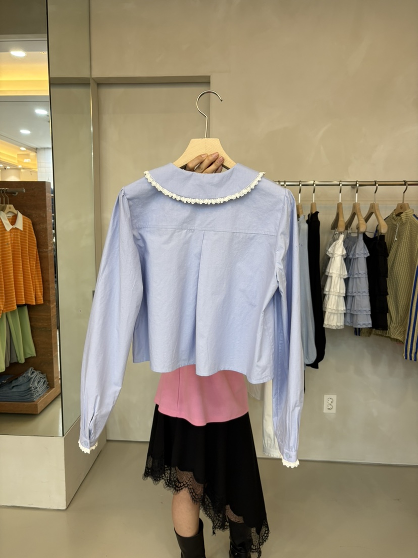 LIVE AID-P韓國代購女裝新品熱賣職業休閑時尚襯衫蕾絲衫LIVE AID-P襯衫/蕾絲衫