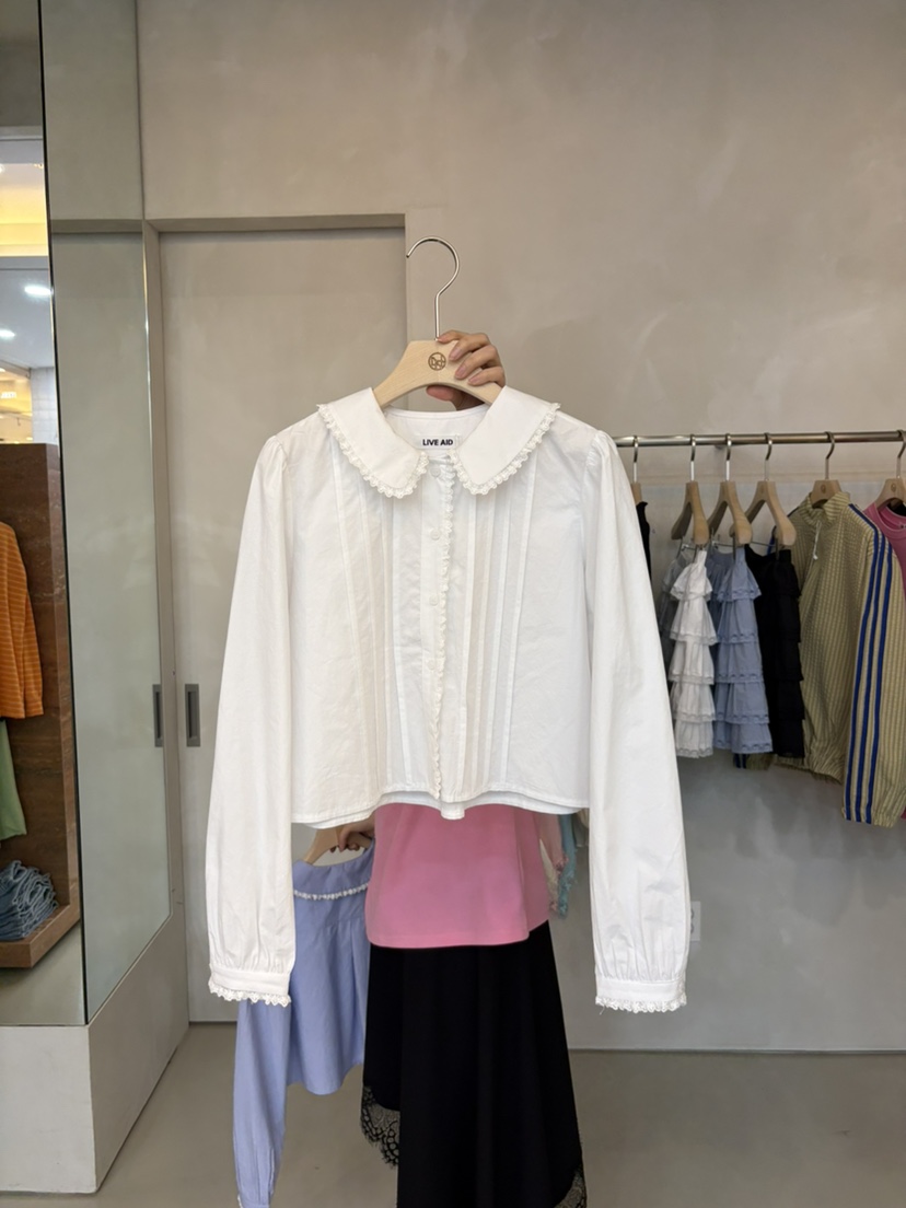 LIVE AID-P韓國代購女裝新品熱賣職業休閑時尚襯衫蕾絲衫LIVE AID-P襯衫/蕾絲衫圖色2