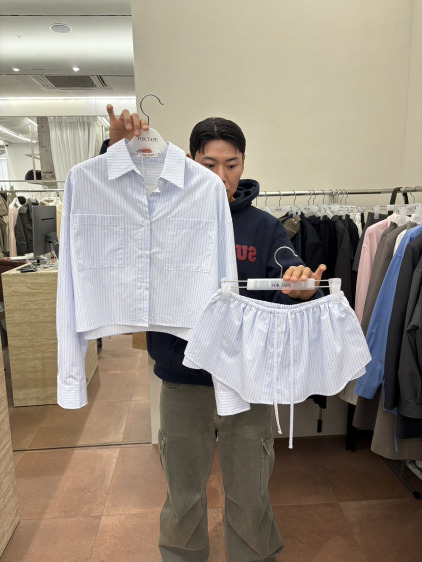 FOR TAPE東大門直郵女士新款職業推薦26春夏襯衫蕾絲衫套裝FOR TAPE襯衫/蕾絲衫