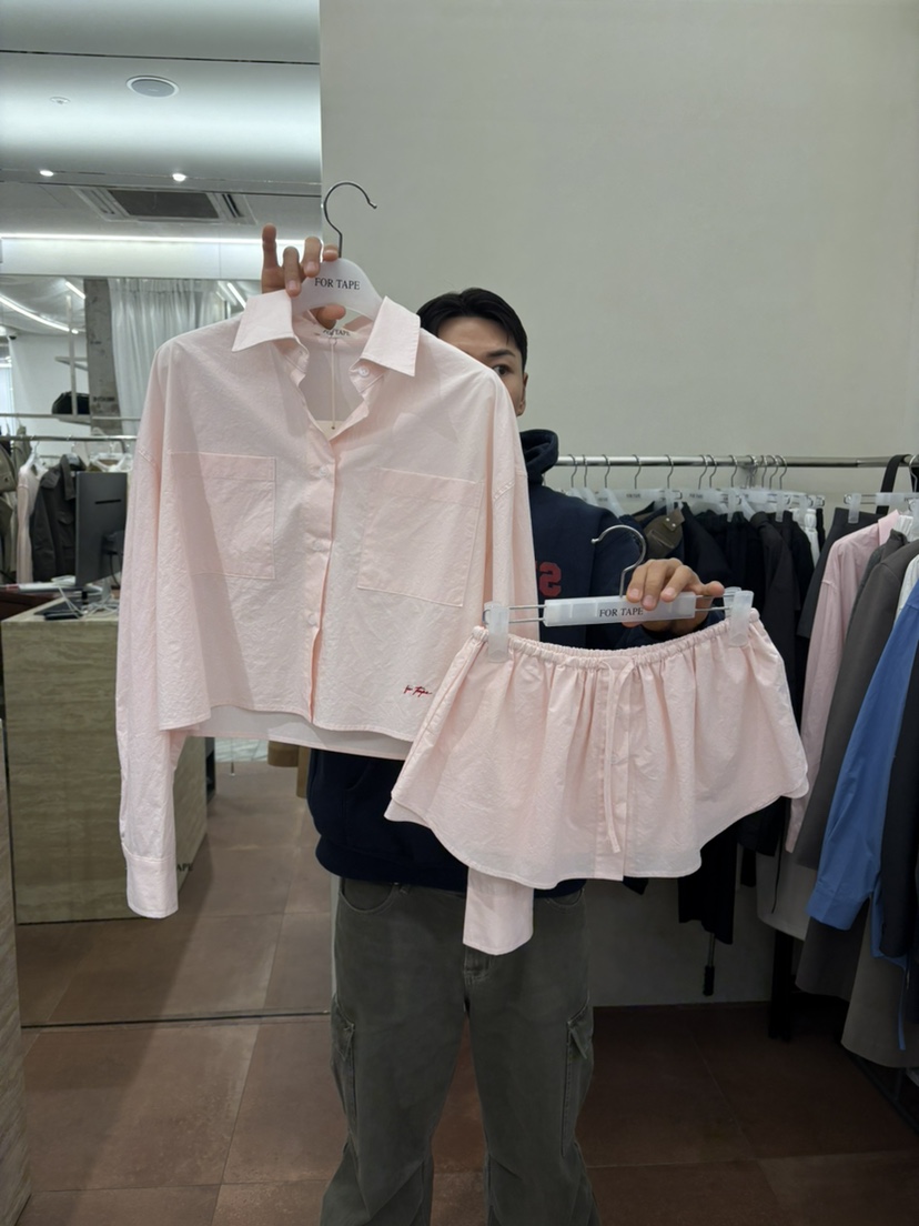 FOR TAPE東大門直郵女士新款職業推薦26春夏襯衫蕾絲衫套裝FOR TAPE襯衫/蕾絲衫