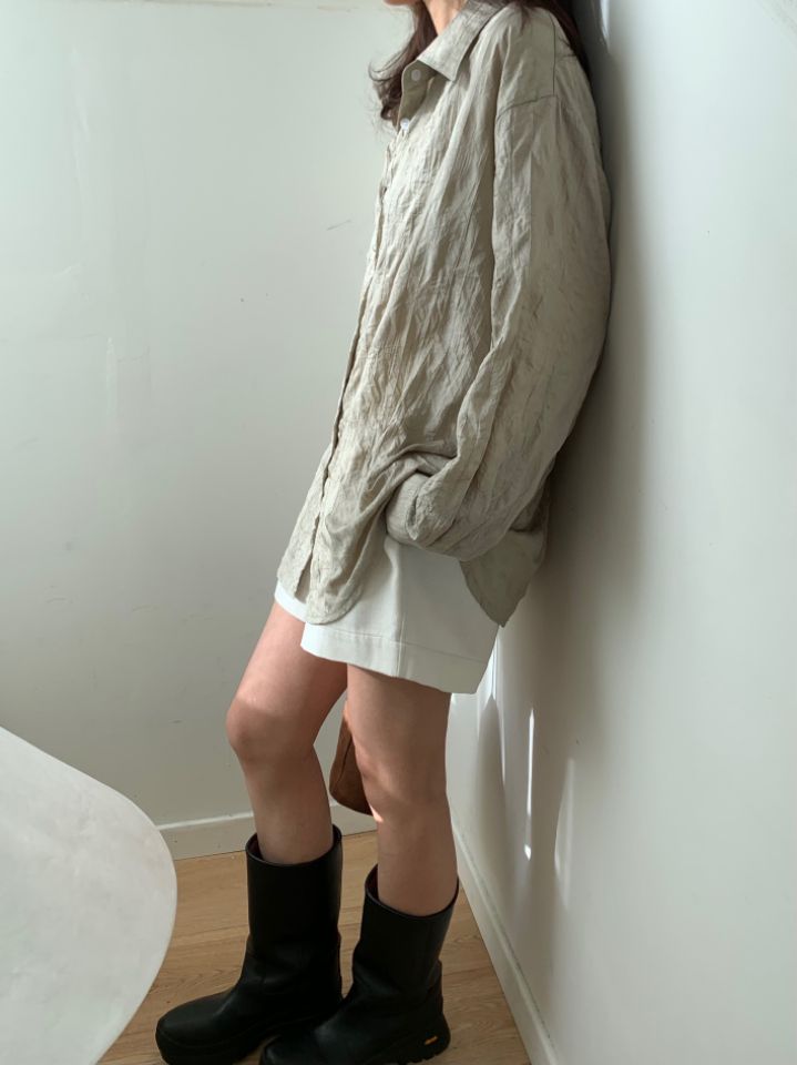 KOMOREBI東大門直郵女裝新品真品熱賣時尚襯衫蕾絲衫褶皺KOMOREBI襯衫/蕾絲衫