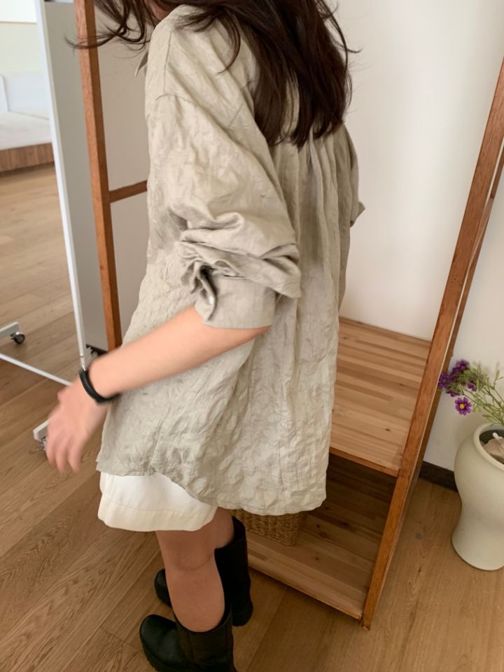 KOMOREBI東大門直郵女裝新品真品熱賣時尚襯衫蕾絲衫褶皺KOMOREBI襯衫/蕾絲衫