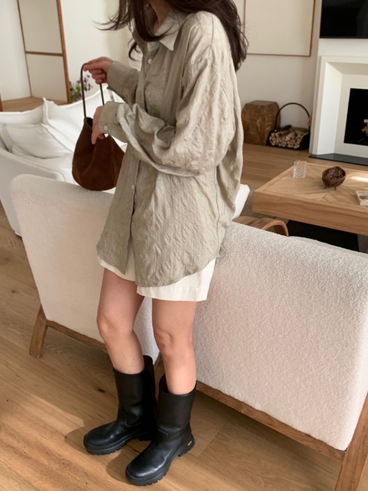 KOMOREBI東大門直郵女裝新品真品熱賣時尚襯衫蕾絲衫褶皺KOMOREBI襯衫/蕾絲衫