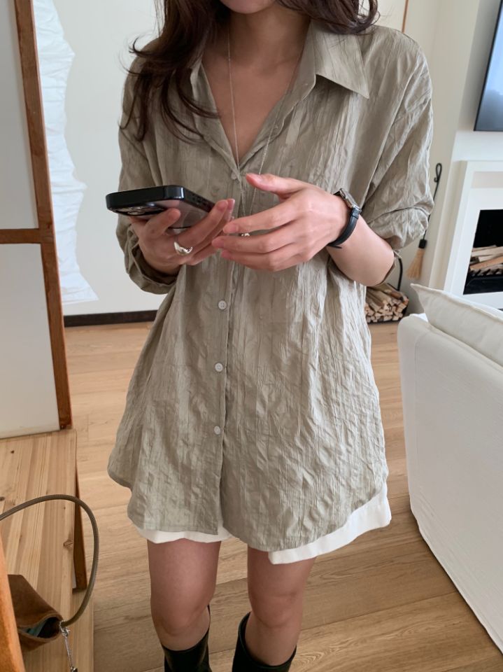 KOMOREBI東大門直郵女裝新品真品熱賣時尚襯衫蕾絲衫褶皺KOMOREBI襯衫/蕾絲衫