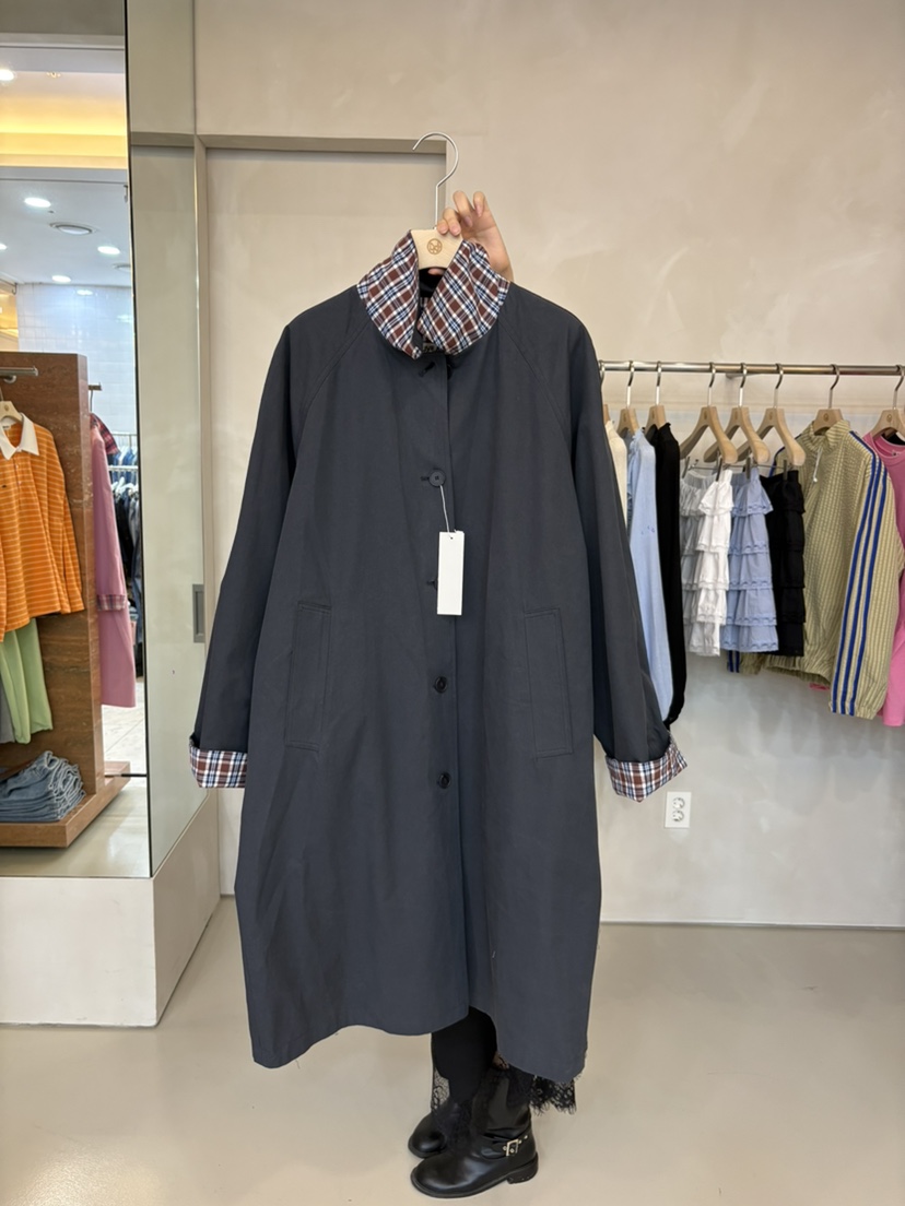 LIVE AID-P韓國直郵女士新款熱賣休閑時尚長款風衣兩面穿LIVE AID-P長款風衣