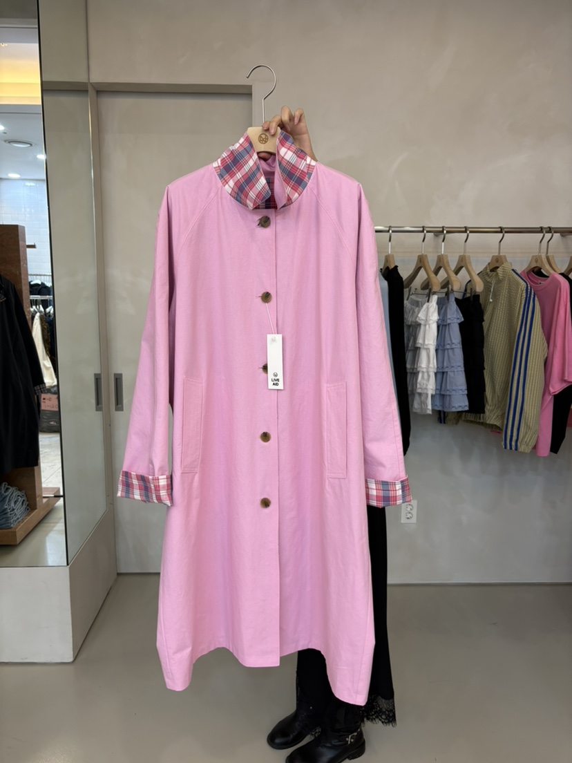 LIVE AID-P韓國直郵女士新款熱賣休閑時尚長款風衣兩面穿LIVE AID-P長款風衣