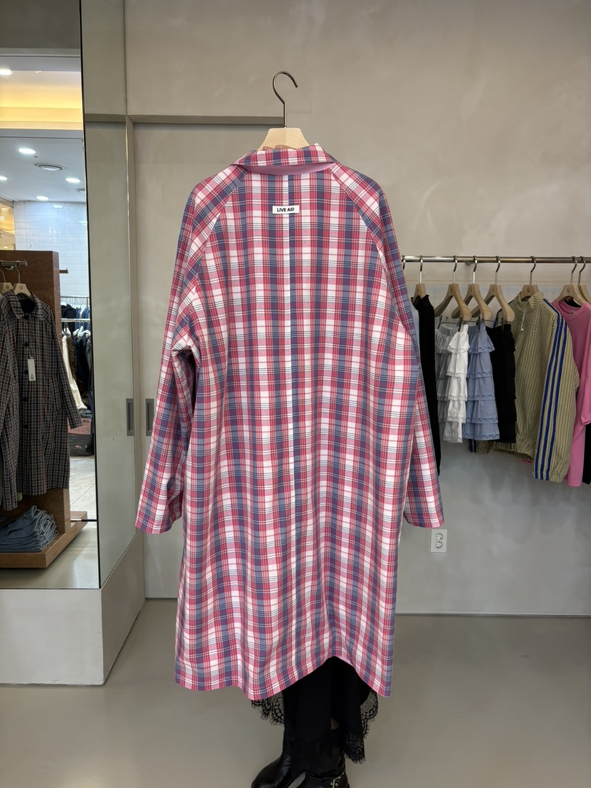 LIVE AID-P韓國直郵女士新款熱賣休閑時尚長款風衣兩面穿LIVE AID-P長款風衣