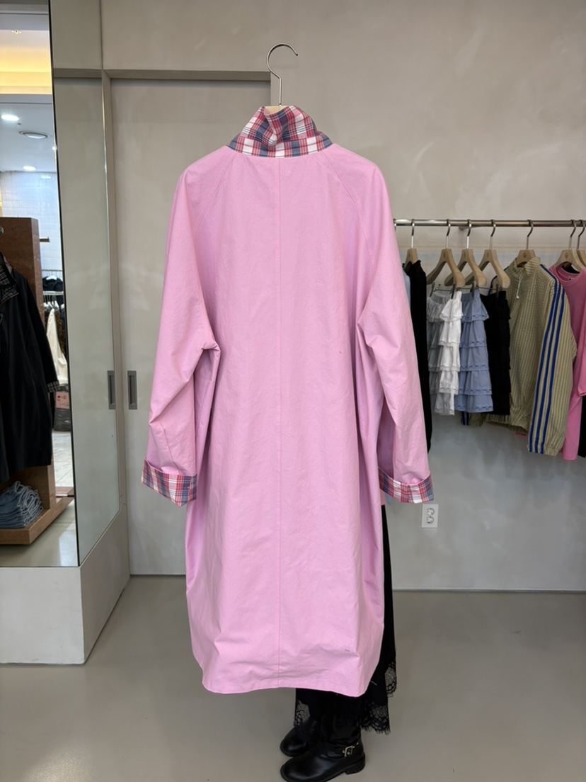 LIVE AID-P韓國直郵女士新款熱賣休閑時尚長款風衣兩面穿LIVE AID-P長款風衣