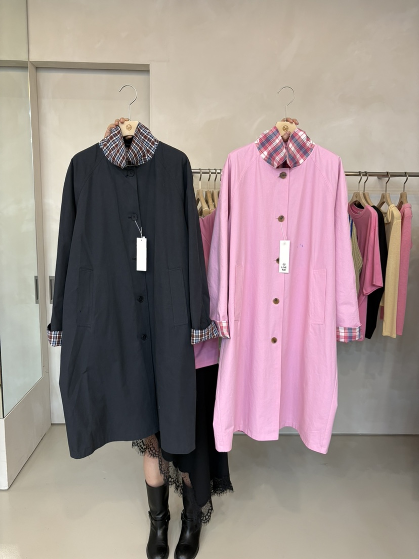 LIVE AID-P韓國直郵女士新款熱賣休閑時尚長款風衣兩面穿LIVE AID-P長款風衣