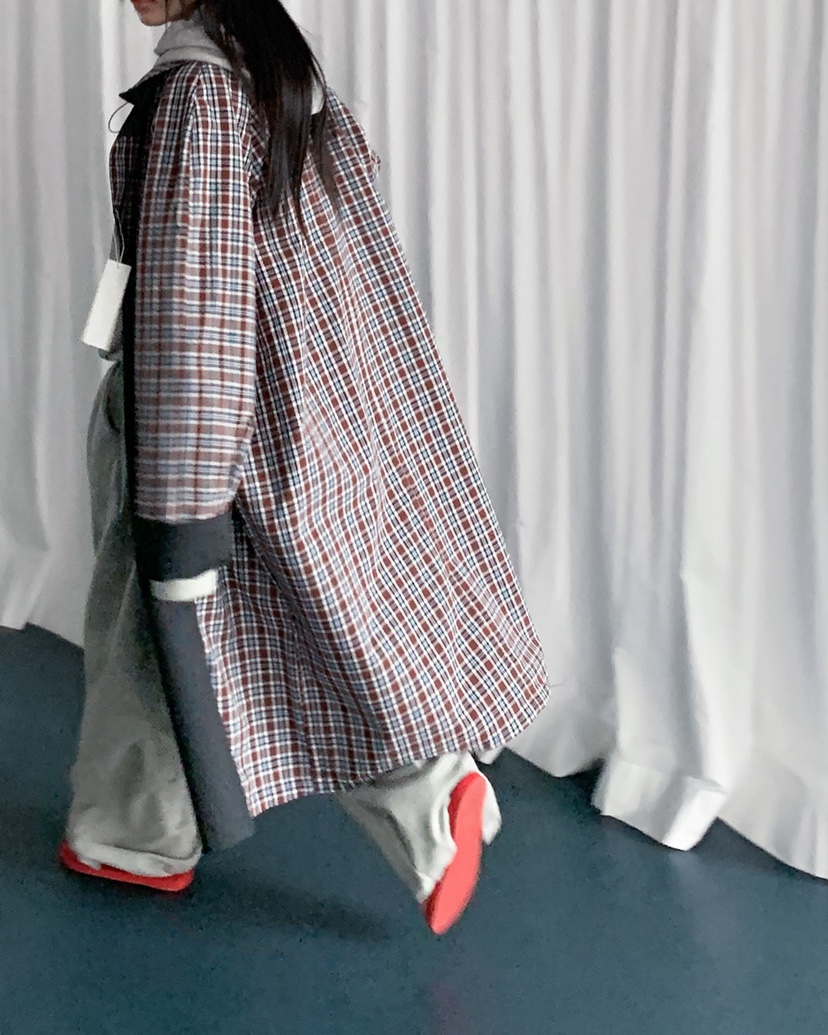 LIVE AID-P韓國直郵女士新款熱賣休閑時尚長款風衣兩面穿LIVE AID-P長款風衣