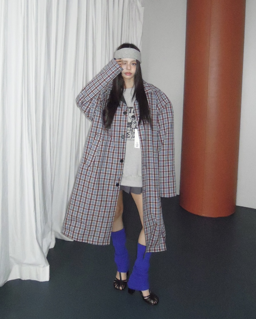 LIVE AID-P韓國直郵女士新款熱賣休閑時尚長款風衣兩面穿LIVE AID-P長款風衣