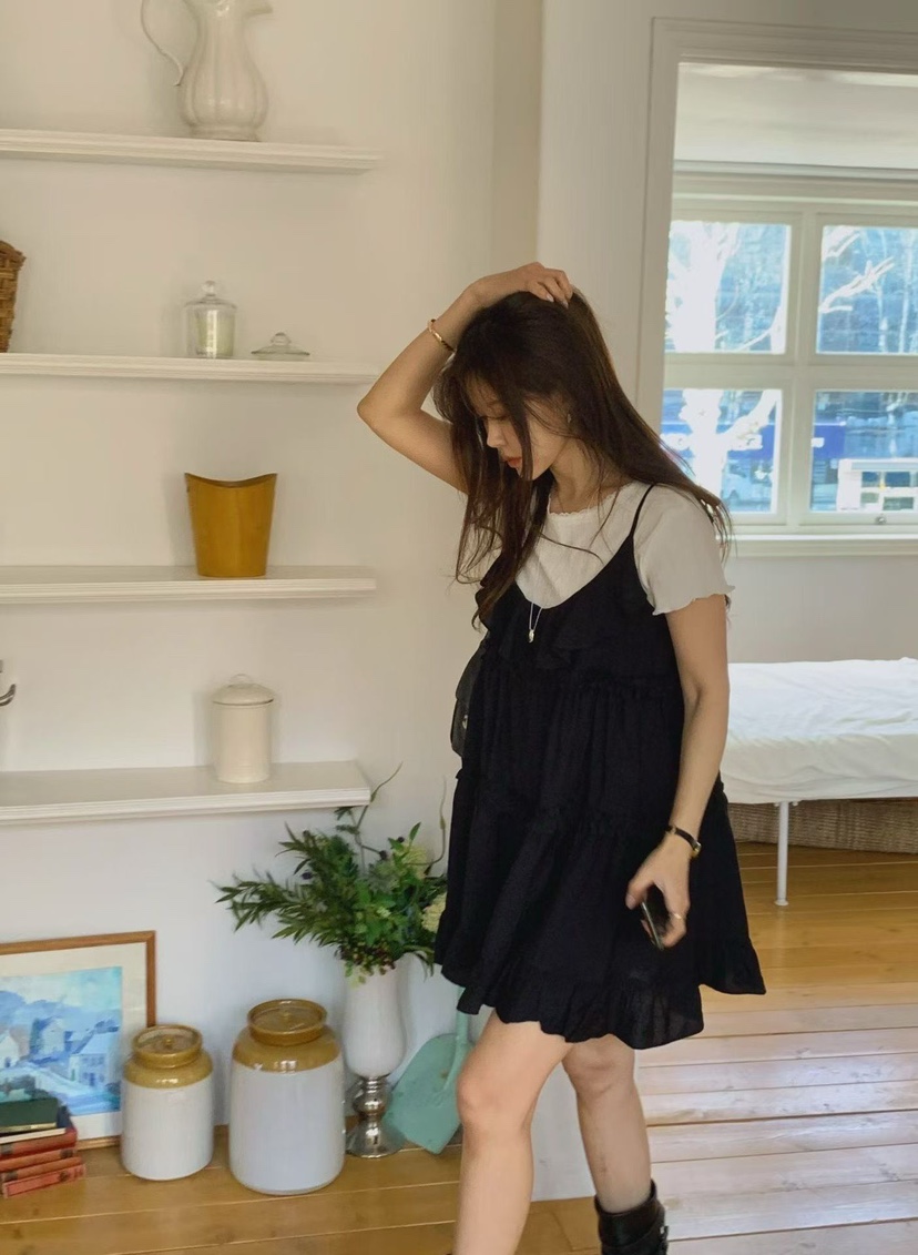 LA CREME韓國直郵女裝新品熱賣推薦人氣時尚真品連衣裙褶皺LA CREME連衣裙