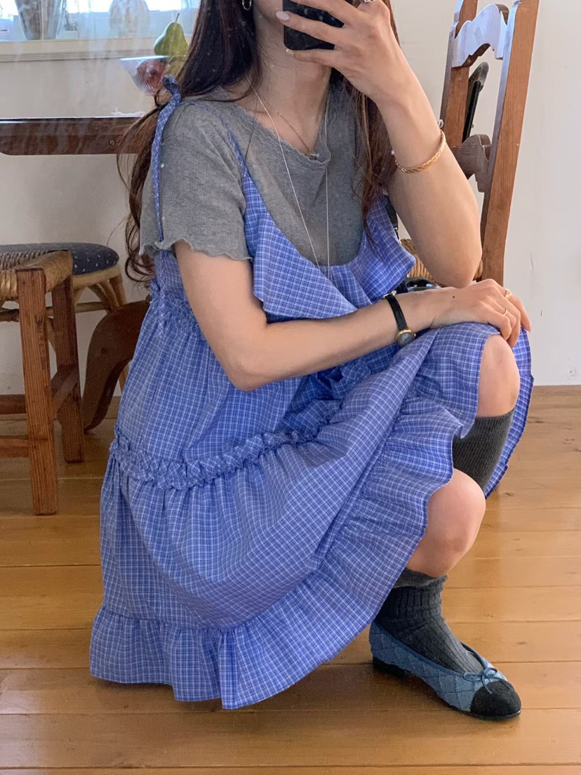 LA CREME韓國直郵女裝新品熱賣推薦人氣時尚真品連衣裙褶皺LA CREME連衣裙