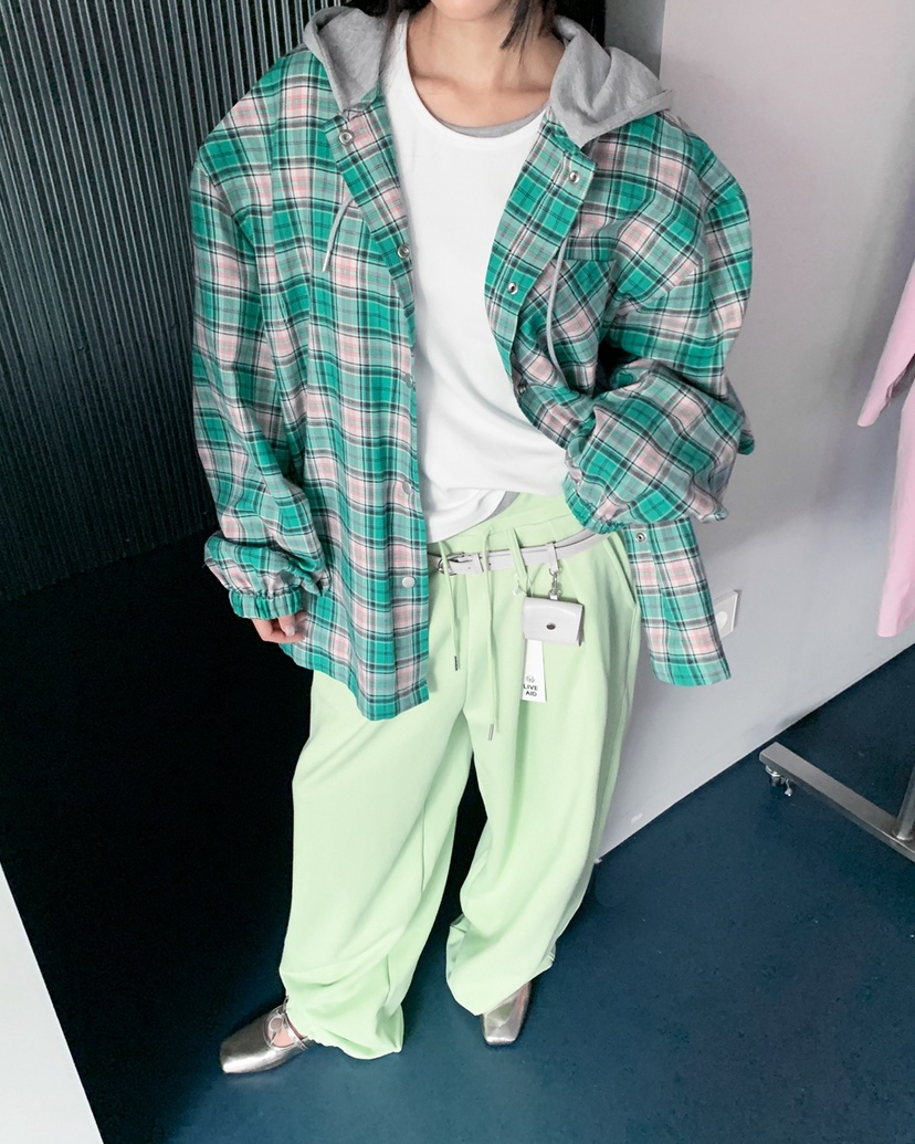 LIVE AID-P韓國直郵女士新款真品推薦襯衫蕾絲衫連帽衫LIVE AID-P襯衫/蕾絲衫