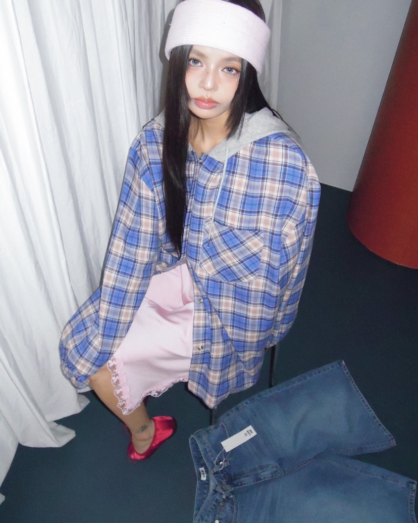 LIVE AID-P韓國直郵女士新款真品推薦襯衫蕾絲衫連帽衫LIVE AID-P襯衫/蕾絲衫