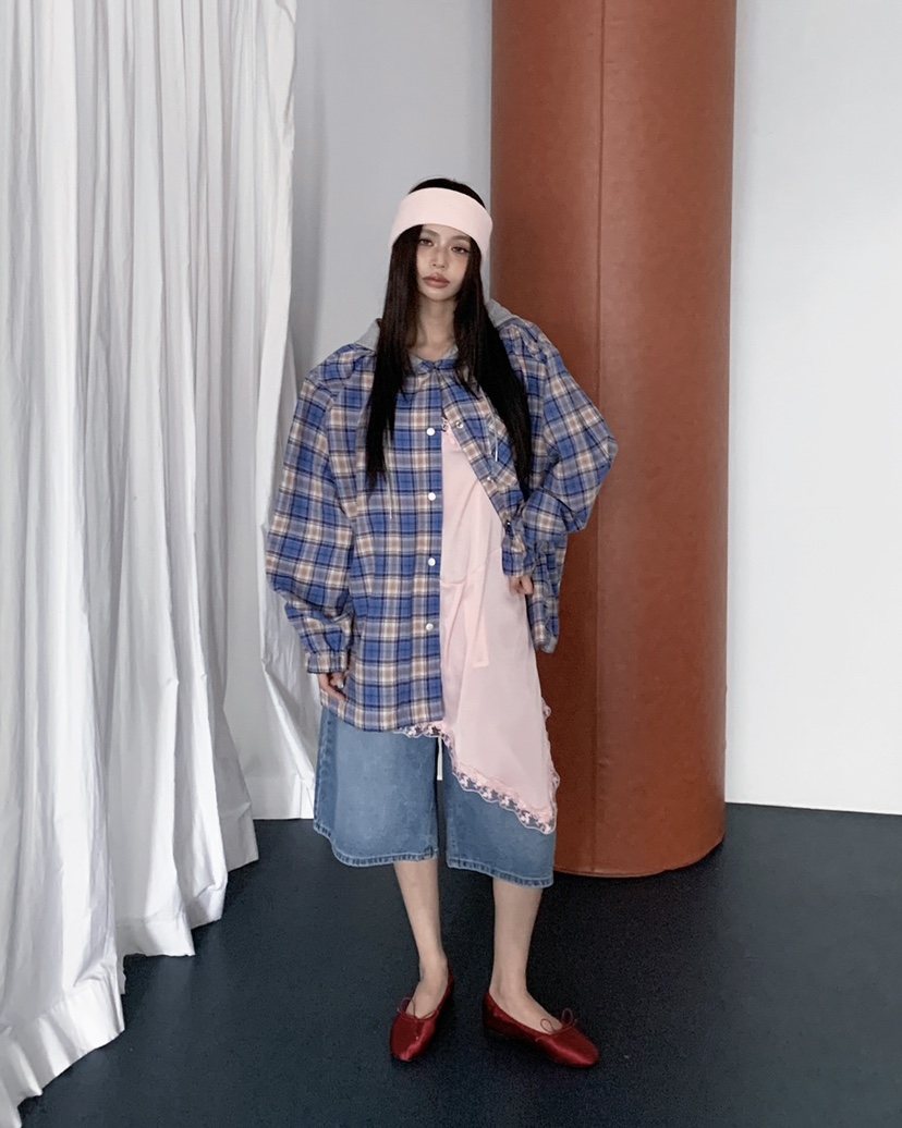 LIVE AID-P韓國直郵女士新款真品推薦襯衫蕾絲衫連帽衫LIVE AID-P襯衫/蕾絲衫