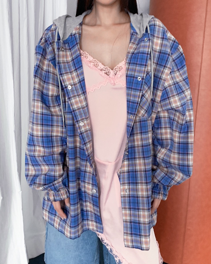 LIVE AID-P韓國直郵女士新款真品推薦襯衫蕾絲衫連帽衫LIVE AID-P襯衫/蕾絲衫