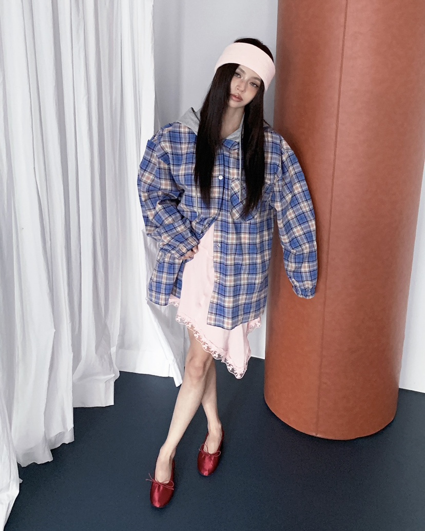 LIVE AID-P韓國直郵女士新款真品推薦襯衫蕾絲衫連帽衫LIVE AID-P襯衫/蕾絲衫