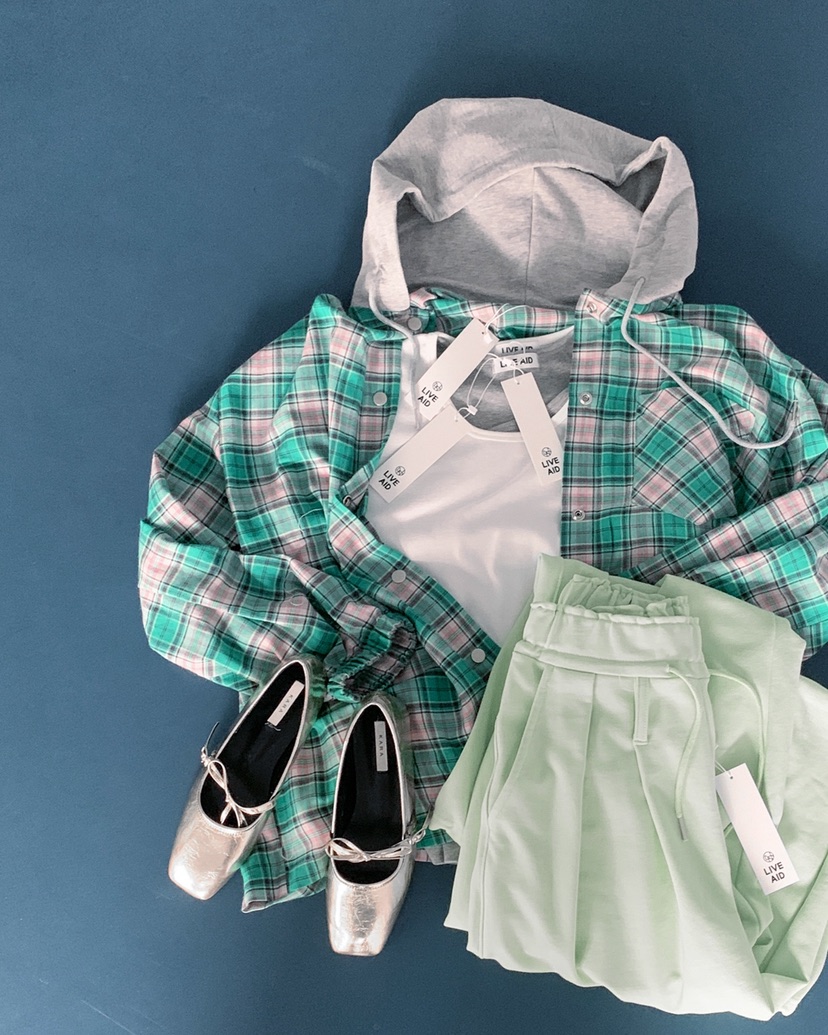 LIVE AID-P韓國直郵女士新款真品推薦襯衫蕾絲衫連帽衫LIVE AID-P襯衫/蕾絲衫