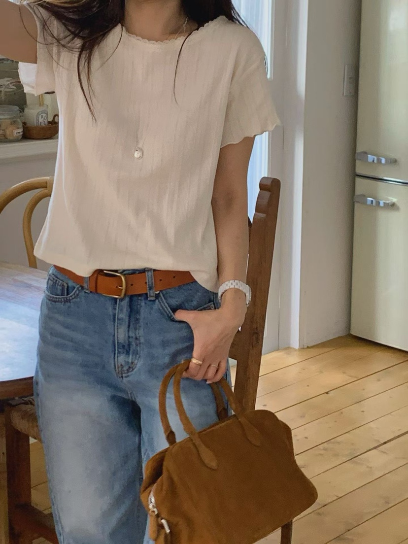 LA CREME韓國代購女裝新款人氣休閑時尚職業推薦真品T恤LA CREMET恤