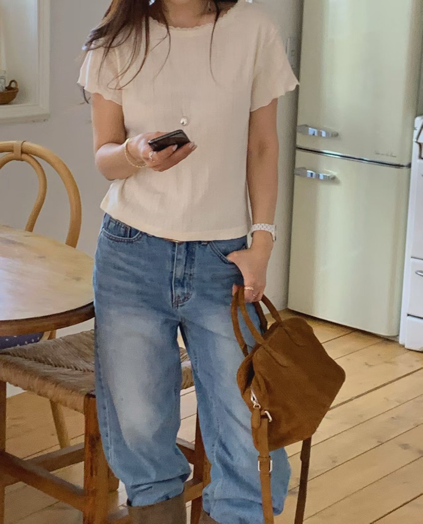 LA CREME韓國代購女裝新款人氣休閑時尚職業推薦真品T恤LA CREMET恤