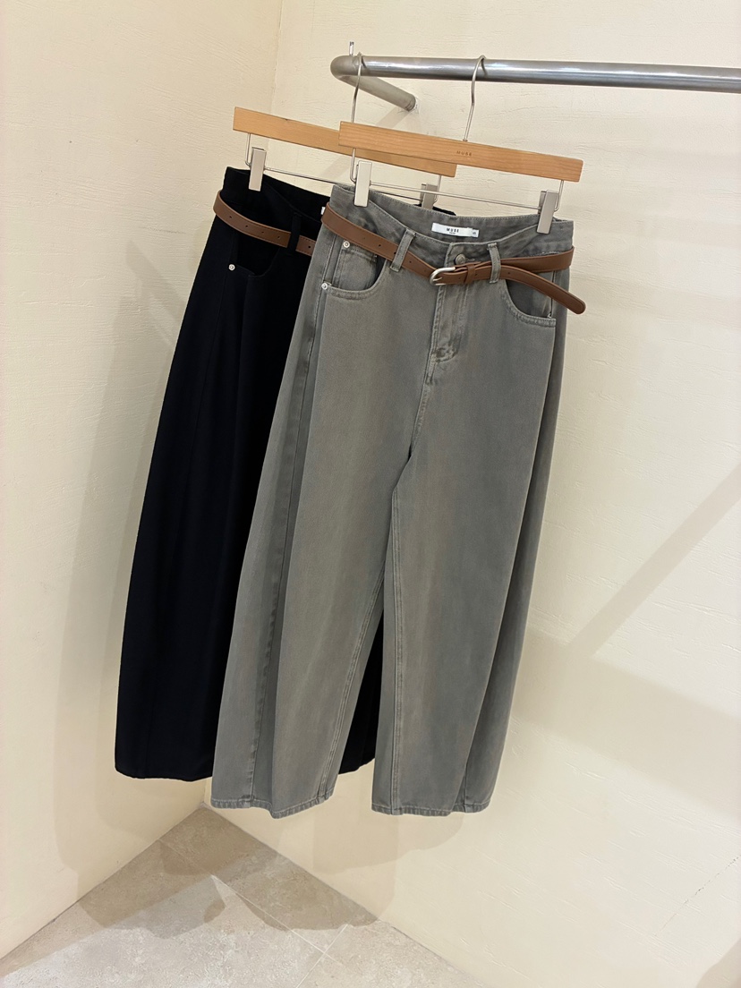 MUSE-P韓國代購女士新款休閑人氣26春夏休閑褲不含腰帶系帶MUSE-P休閑褲圖色2左二色