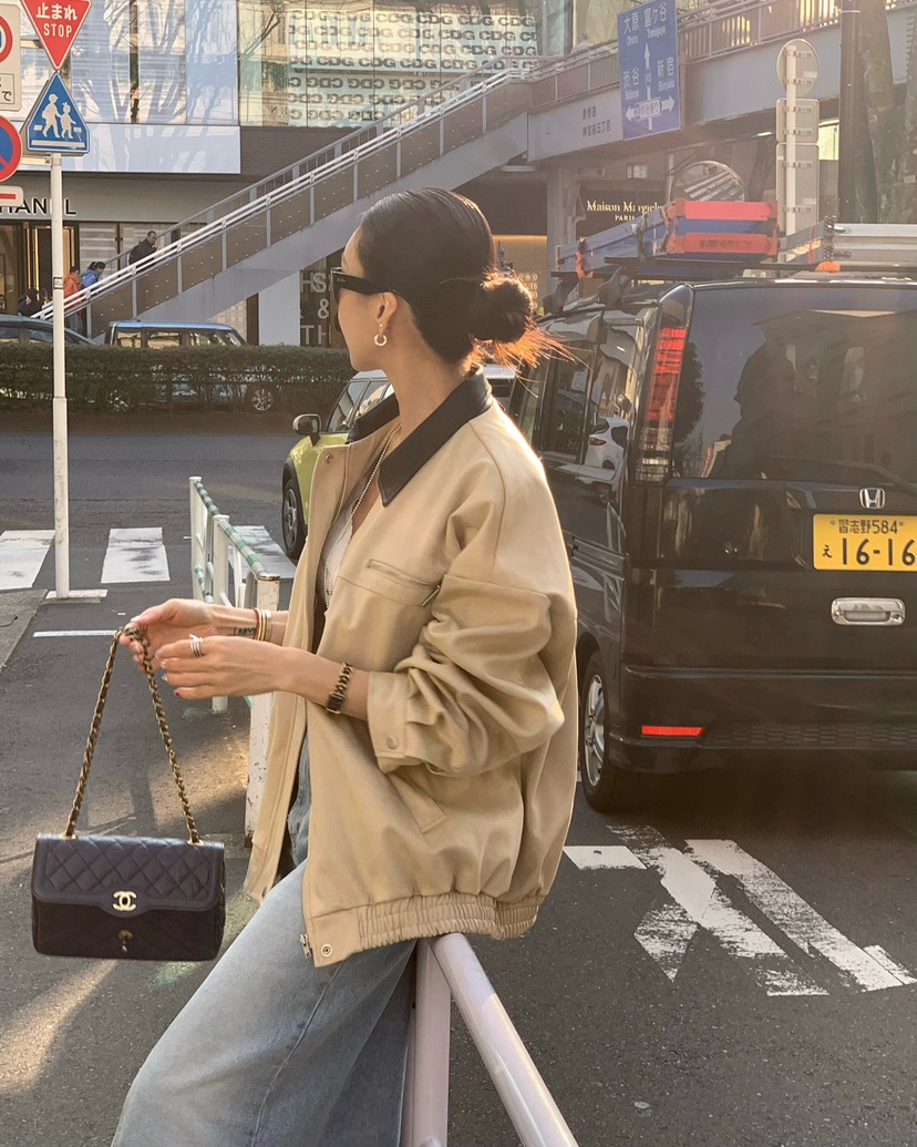 REVE CITE-L韓國直郵女士新品人氣時尚職業休閑夾克皮革絨REVE CITE-L夾克