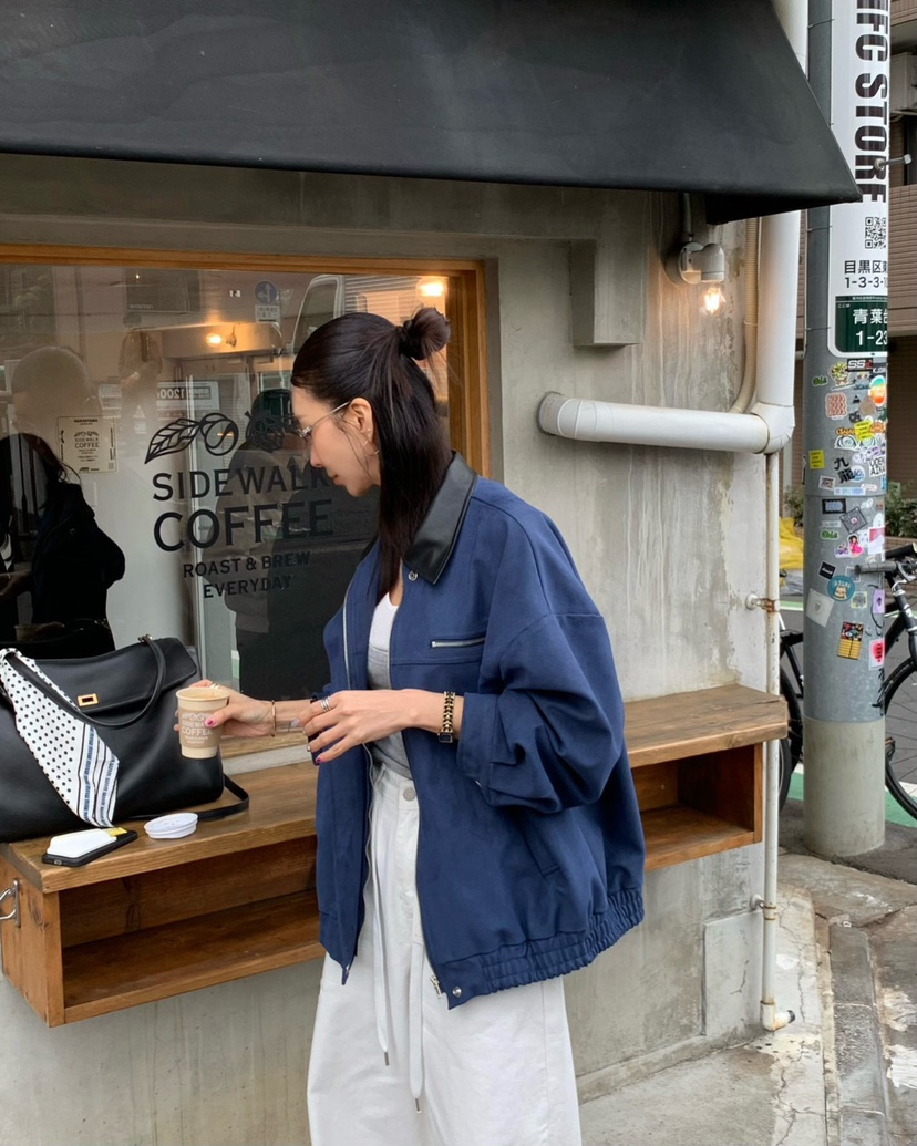 REVE CITE-L韓國直郵女士新品人氣時尚職業休閑夾克皮革絨REVE CITE-L夾克