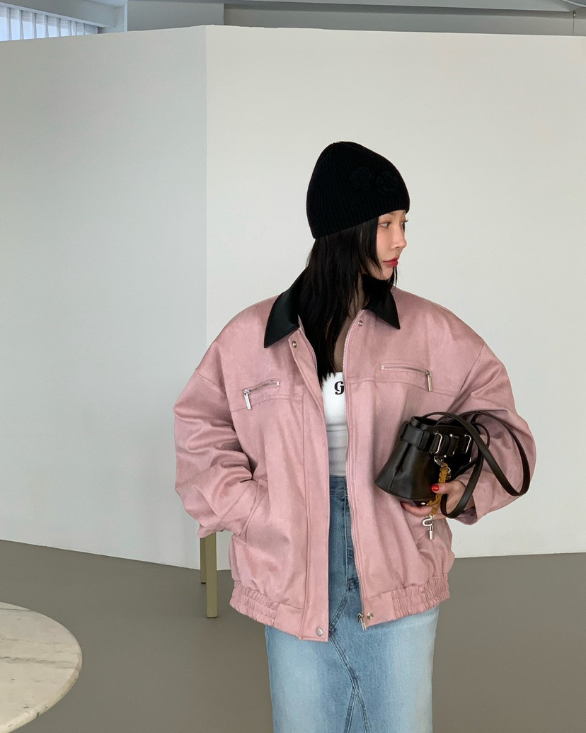 REVE CITE-L韓國直郵女士新品人氣時尚職業休閑夾克皮革絨REVE CITE-L夾克