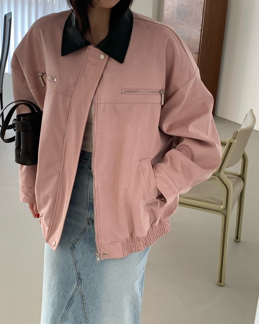 REVE CITE-L韓國直郵女士新品人氣時尚職業休閑夾克皮革絨REVE CITE-L夾克圖色3