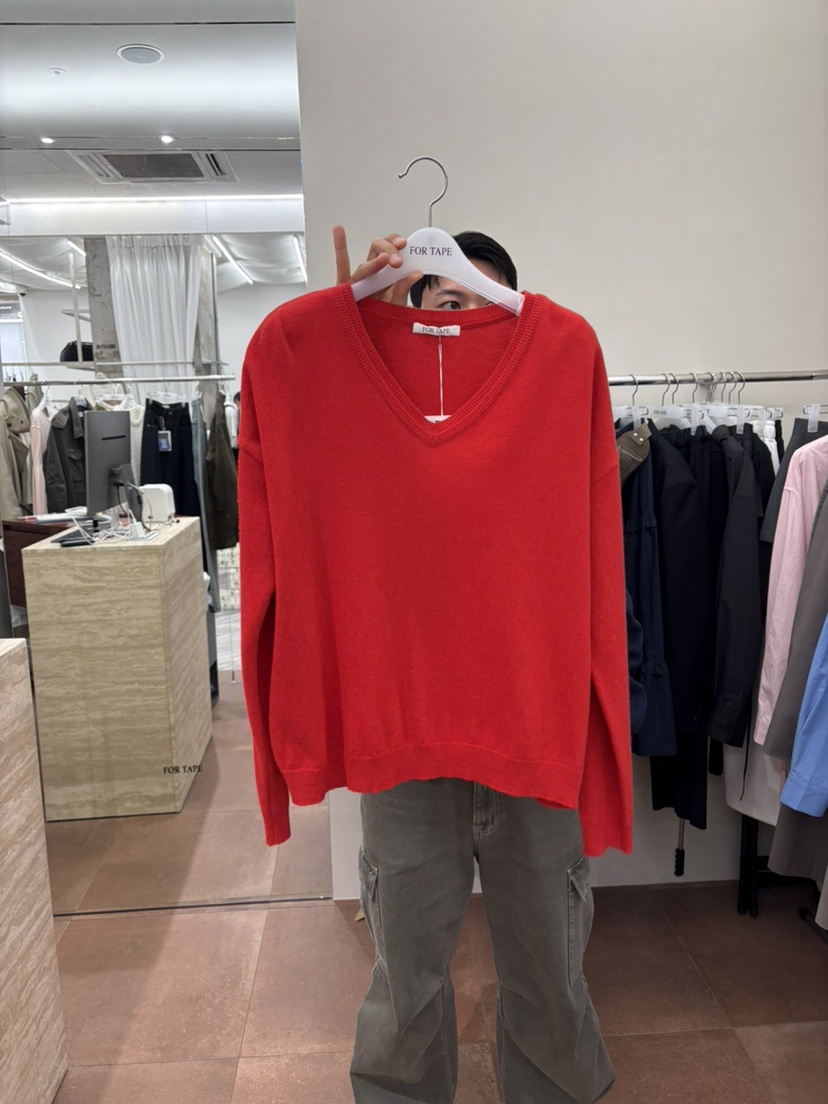 FOR TAPE韓國代購女士新品休閑真品熱賣針織衫雙V領羊絨FOR TAPE針織衫圖色2