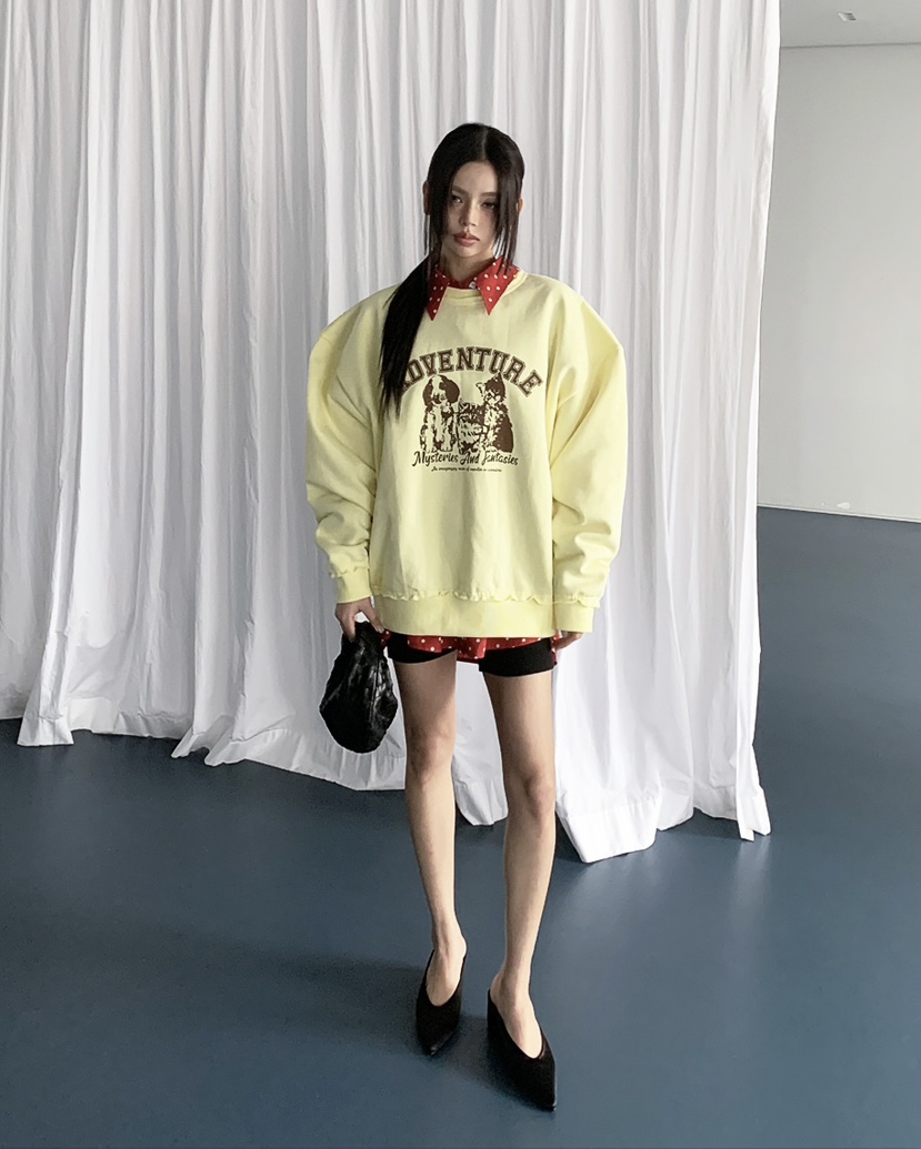 LIVE AID-P韓國代購女士新款推薦熱賣26春夏職業休閑衛衣LIVE AID-P衛衣