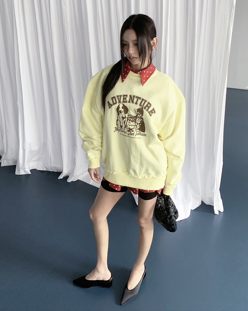 LIVE AID-P韓國代購女士新款推薦熱賣26春夏職業休閑衛衣LIVE AID-P衛衣