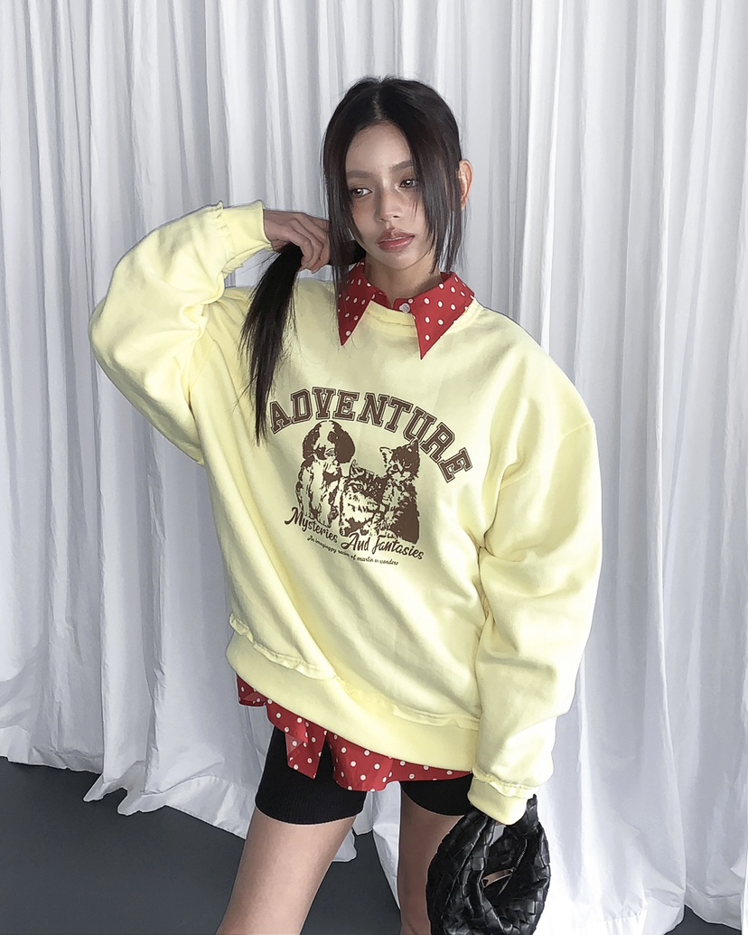 LIVE AID-P韓國代購女士新款推薦熱賣26春夏職業休閑衛衣LIVE AID-P衛衣