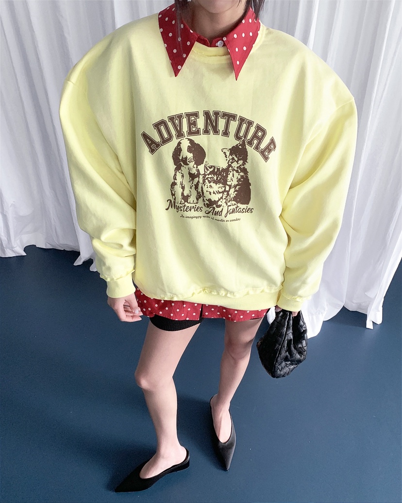 LIVE AID-P韓國代購女士新款推薦熱賣26春夏職業休閑衛衣LIVE AID-P衛衣