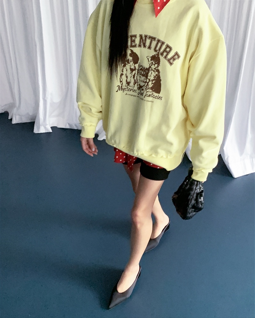 LIVE AID-P韓國代購女士新款推薦熱賣26春夏職業休閑衛衣LIVE AID-P衛衣