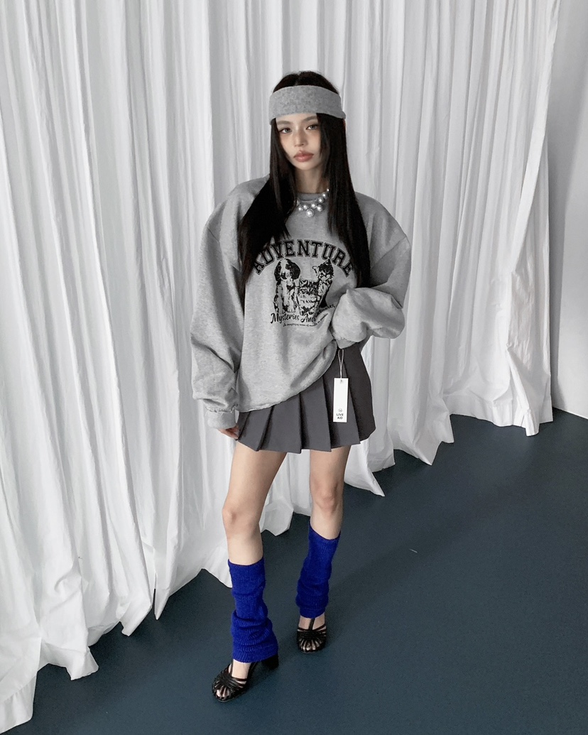 LIVE AID-P韓國代購女士新款推薦熱賣26春夏職業休閑衛衣LIVE AID-P衛衣