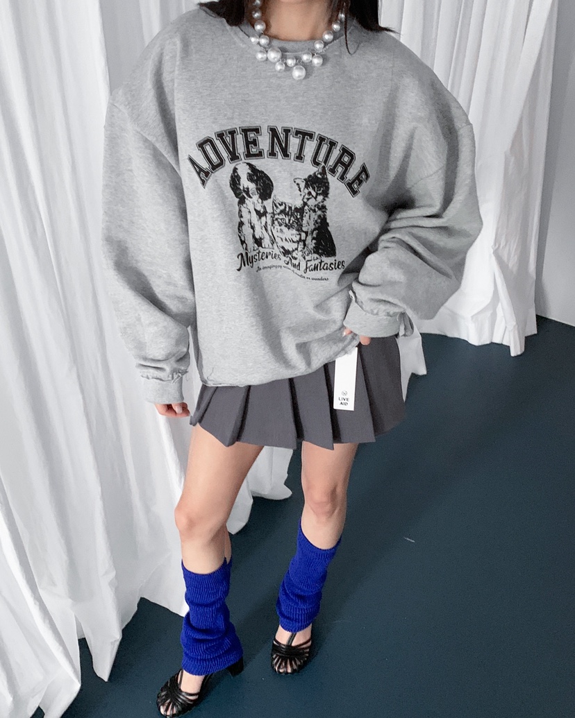 LIVE AID-P韓國代購女士新款推薦熱賣26春夏職業休閑衛衣LIVE AID-P衛衣