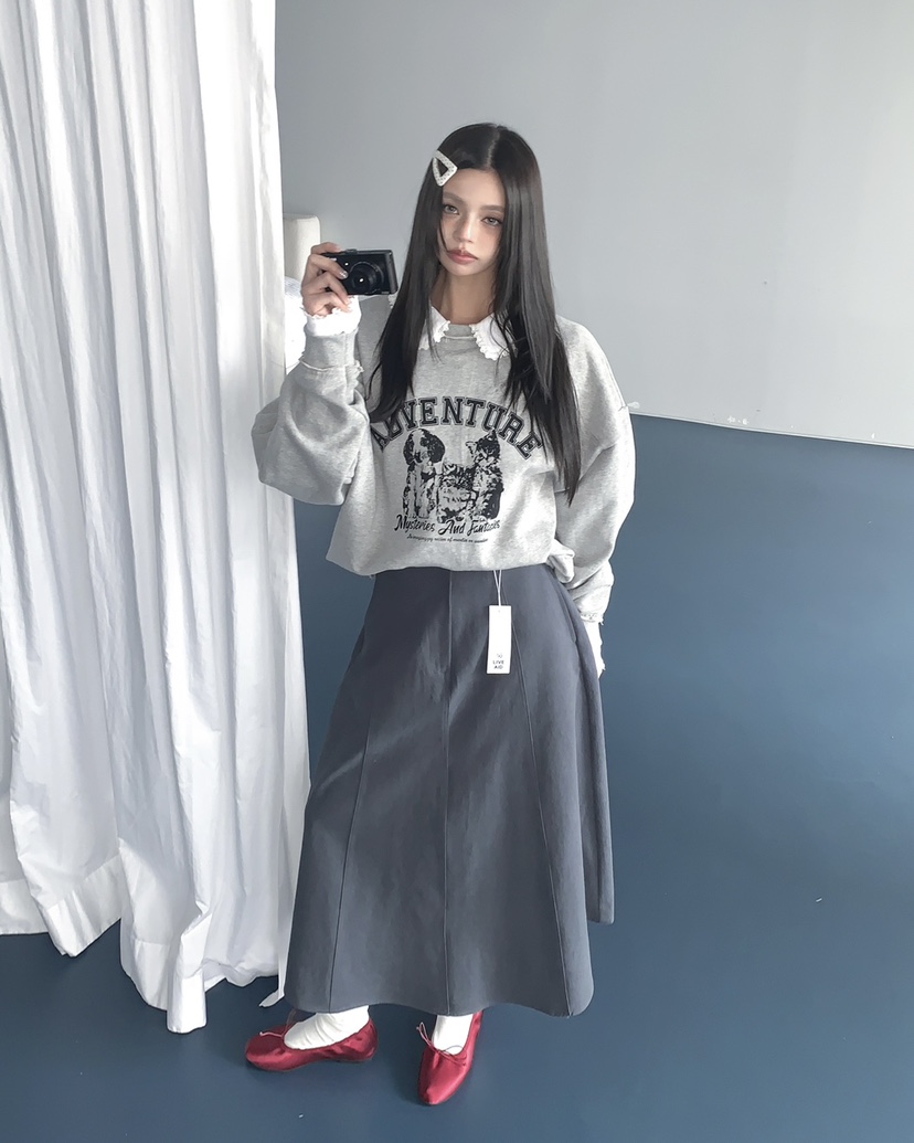 LIVE AID-P韓國代購女士新款推薦熱賣26春夏職業休閑衛衣LIVE AID-P衛衣