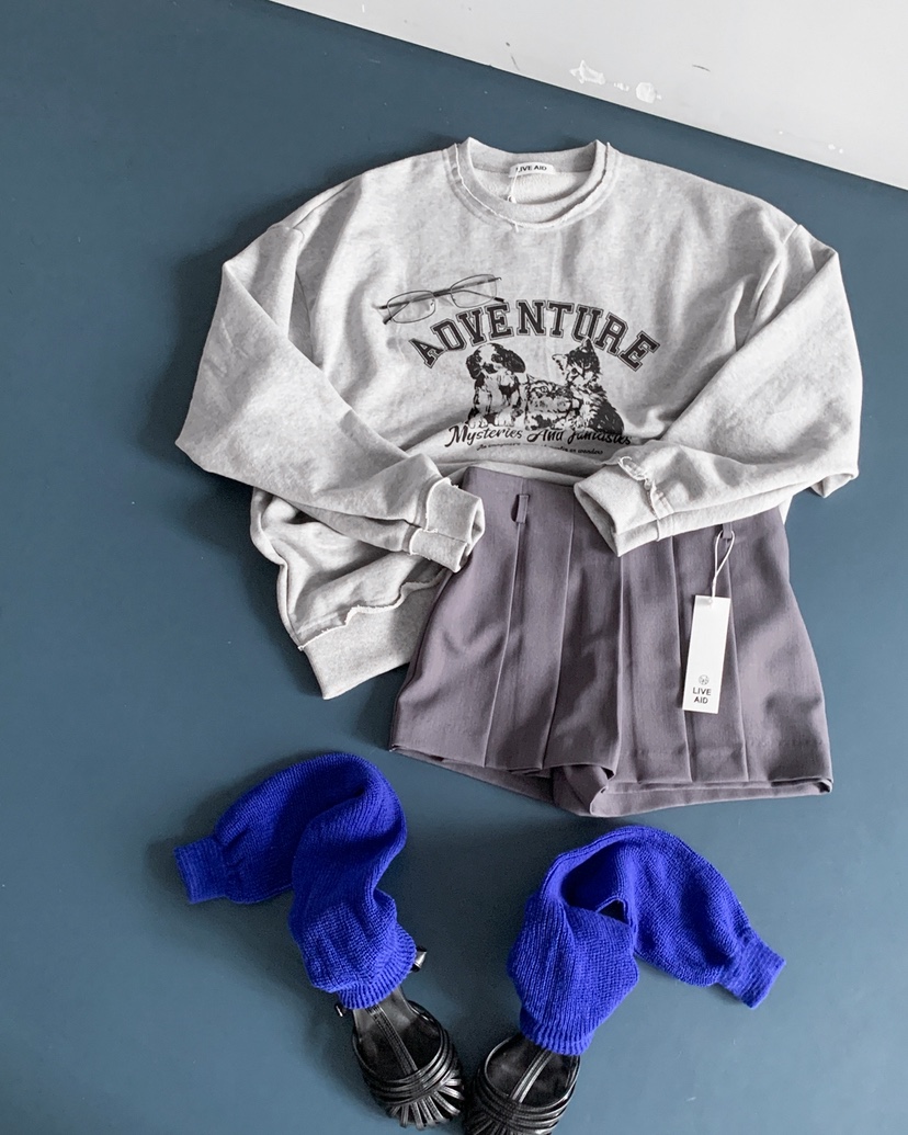 LIVE AID-P韓國代購女士新款推薦熱賣26春夏職業休閑衛衣LIVE AID-P衛衣