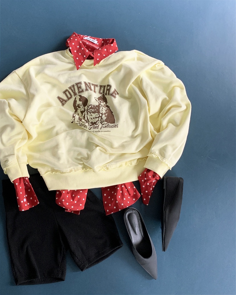 LIVE AID-P韓國代購女士新款推薦熱賣26春夏職業休閑衛衣LIVE AID-P衛衣