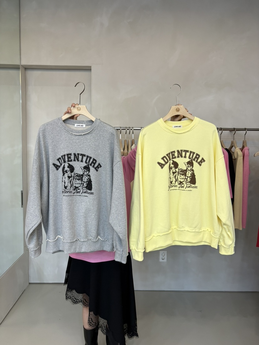 LIVE AID-P韓國代購女士新款推薦熱賣26春夏職業休閑衛衣LIVE AID-P衛衣