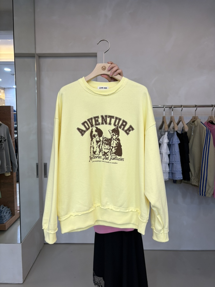 LIVE AID-P韓國代購女士新款推薦熱賣26春夏職業休閑衛衣LIVE AID-P衛衣圖色1