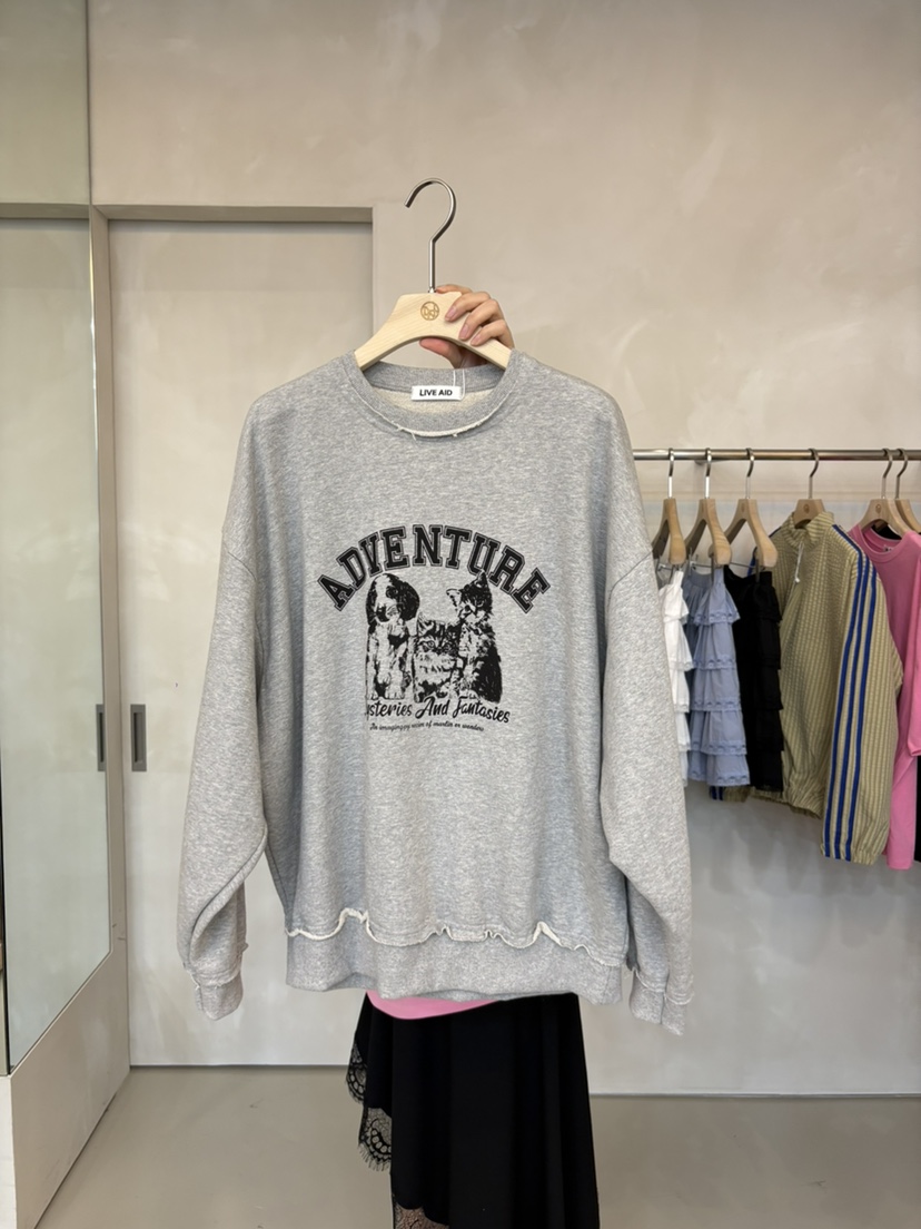 LIVE AID-P韓國代購女士新款推薦熱賣26春夏職業休閑衛衣LIVE AID-P衛衣圖色2