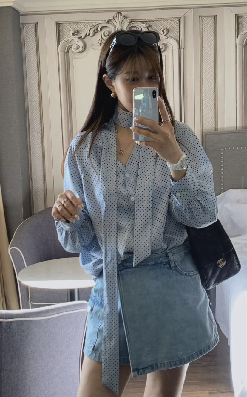 LA CREME東大門直郵女士新品熱賣職業真品休閑襯衫蕾絲衫LA CREME襯衫/蕾絲衫