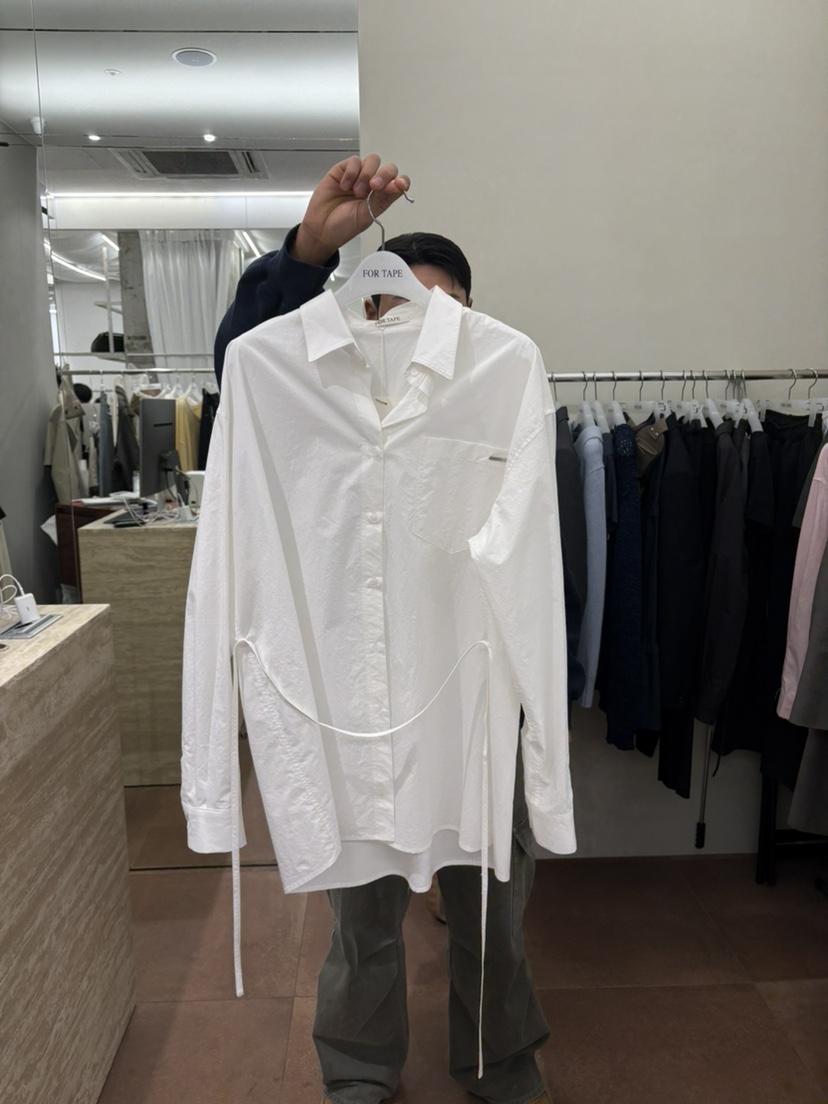 FOR TAPE韓國直郵女士新品熱賣真品時尚26春夏襯衫蕾絲衫系帶FOR TAPE襯衫/蕾絲衫圖色1